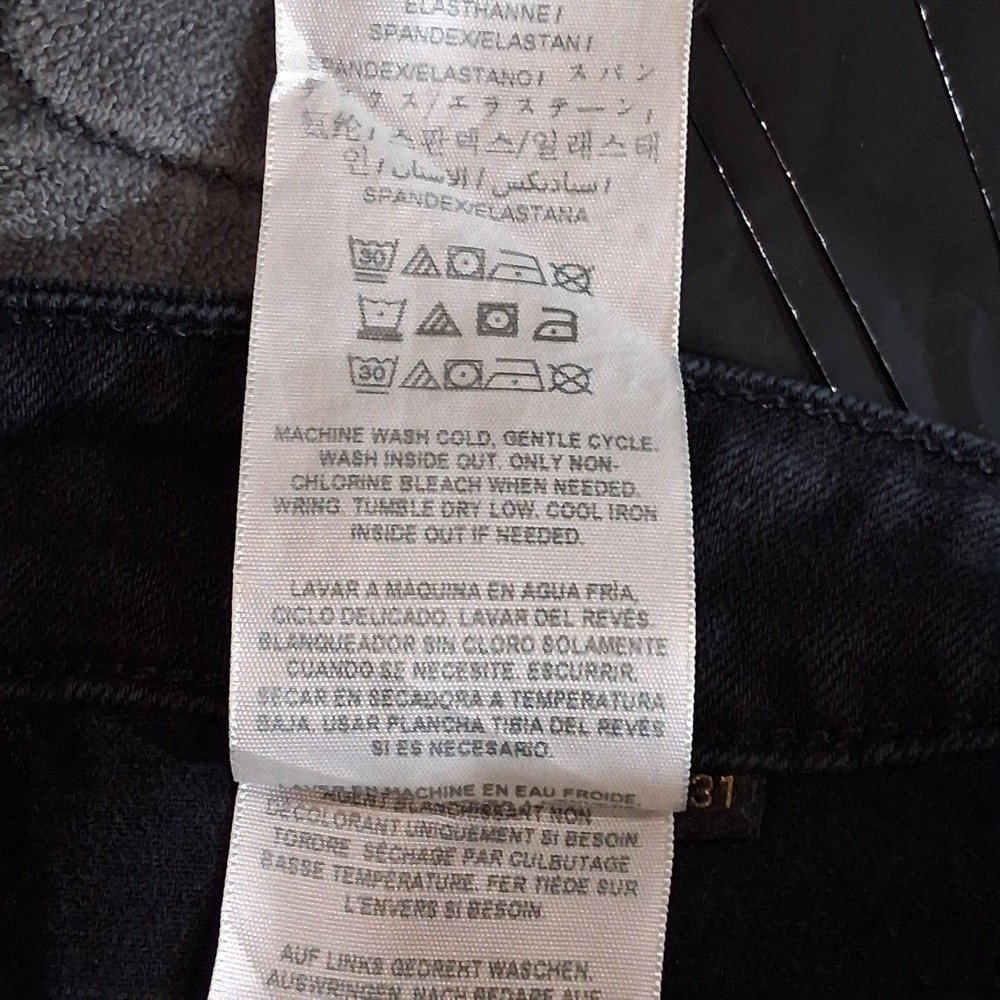 Guess Sexy Curve Skinny Jeans Black Coated Distressed Shredded Mid Rise 33x28 - Picture 5 of 14